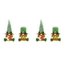 4X St Patricks Day Decorations - St Patricks Day Decor Gnome Plush Green Irish Leprechaun Doll Leprechaun Figurine