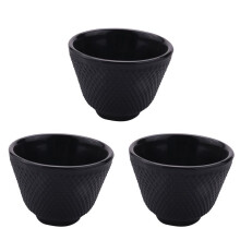 3X Tekoppar i Gjutjärn Dryckesgods Kinesiskt Handgjorda Kung Fu-Kaffeverktyg Hälsovård Polka Dot Järnkopp Järnkruka Retrokopp- Tekopp