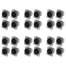 XLR Female Jack 3 Pin - Panel Mount Jacks D Series Size XLR-F - 24 PACK