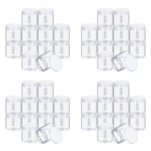 Contenitore Vuoto nel Plastica Trasparente da 48 Pezzi Contenitore per Spezie nel Plastica un Bocca Larga con Coperchio per Prodotti di Bellezza,