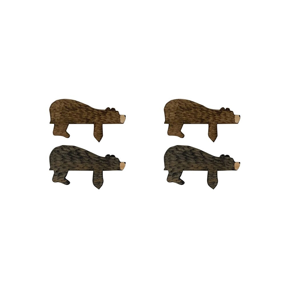 4X Wooden Bear Door Topper Decor Cute Bear Door Corner Sculpture In Your Corner, Wooden Art Statue Decor Exogio