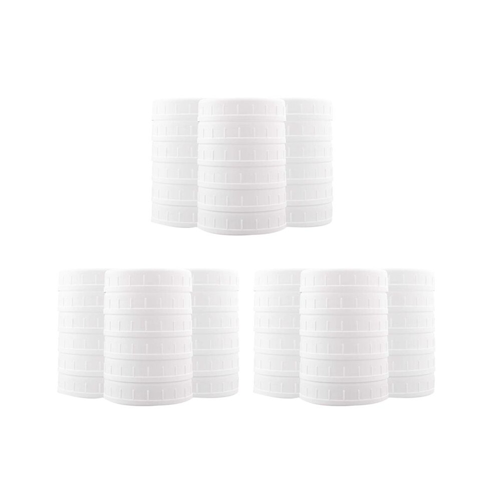 Typecat 54 Pack Plastic Regular Mouth Jar Lids For Kerr And More - Food Grade White Plastic Storage Caps