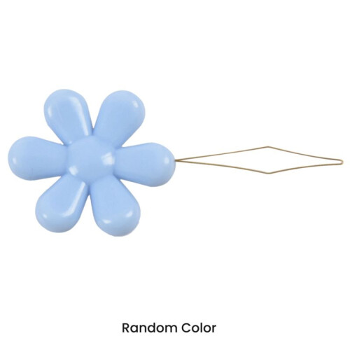 300pcs Random Color Plastic+Metal Flower  Wire Loop DIY Needle Threader Stitch Insertion Hand Machine Sewing Tool 1