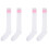 2pair Womens Athlete Thin Stripes Solid Thigh Highs Tights over Knee Socks White W 1