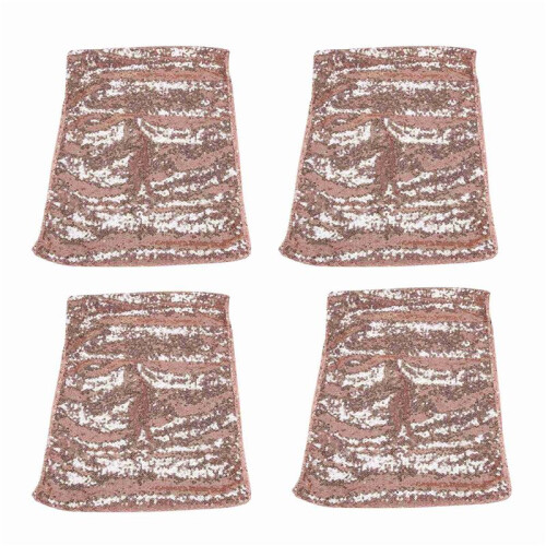 4X Rectangle Sequin Tablecloth Banquet Table Runner Wedding Reception Party Decor, Rose Gold