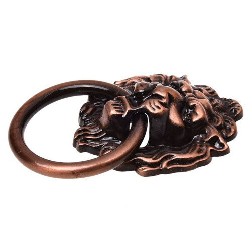 3X Antique Style Copper Tone Metal Lion  Shaped Drawer Pull Handle 2.5 Inch 1