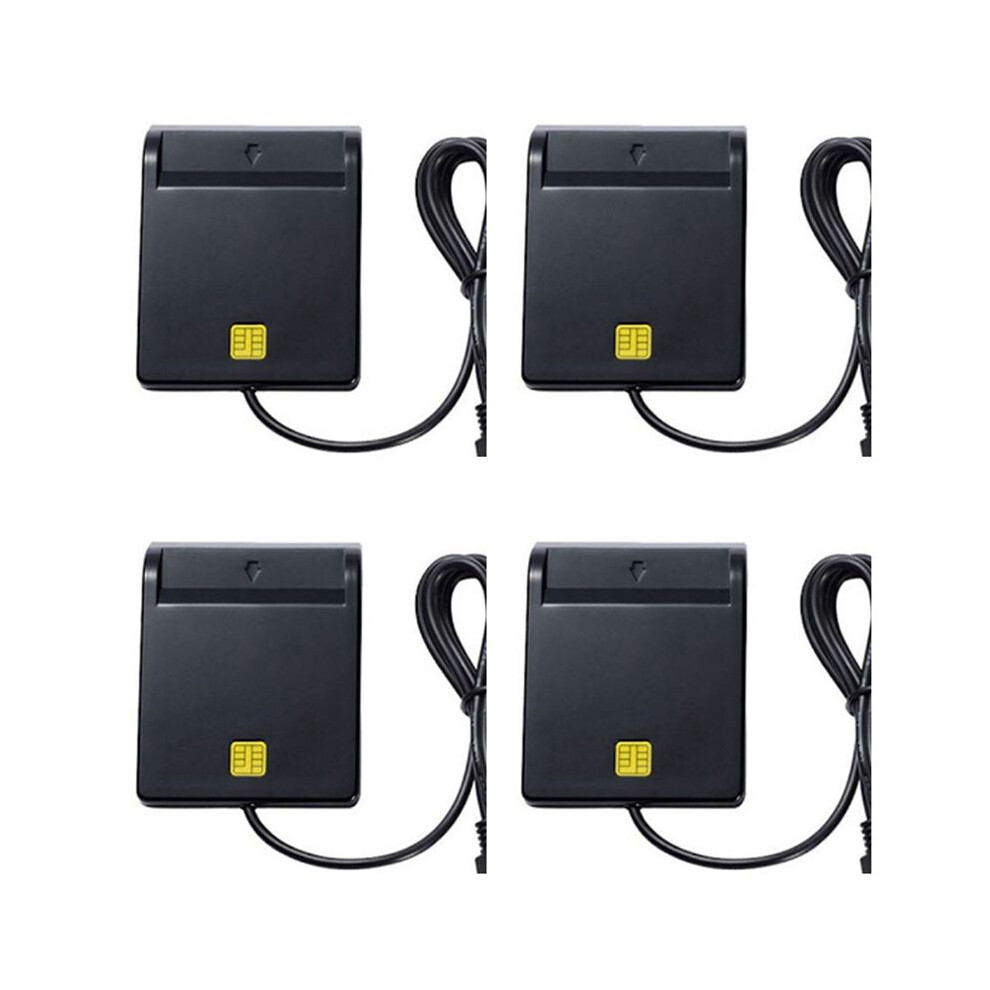Photos - Card Reader / USB Hub 4X USB Card Reader Atm Bank Tax Declaration Ic Card ID Card Card Reader(Black)