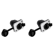 2X RJ45 Waterdichte Netwerkconnector 8P8C Vrouwelijke Paneelmontage-Aansluitingen RJ45 Ethernet-Connector (Stijl 1)