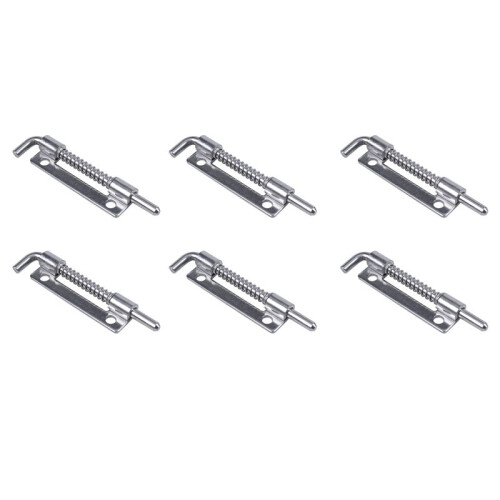 6X Hardware Spring Loaded Metal Security  Bolt  3.5 Inch Long Silver Tone