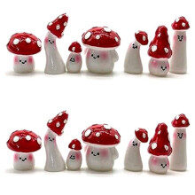 14Pcs Mushrooms for Crafts Little Fairy Garden Mushrooms Tiny Resin Mushroom Decor Mushroom Miniatures Statue