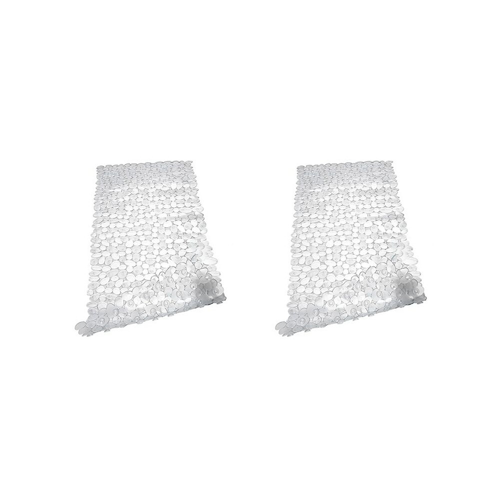Exogio 2X Pebble Bath Mat For Bathtub To Anti-Slip Bathtub Mat In Shower (Clear)