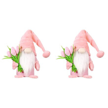 2X Gnomes Indoor Decorations, Spring Summer Gnome Holiday Decorations, Handmade Tomte Stuffed Plush Gnomes
