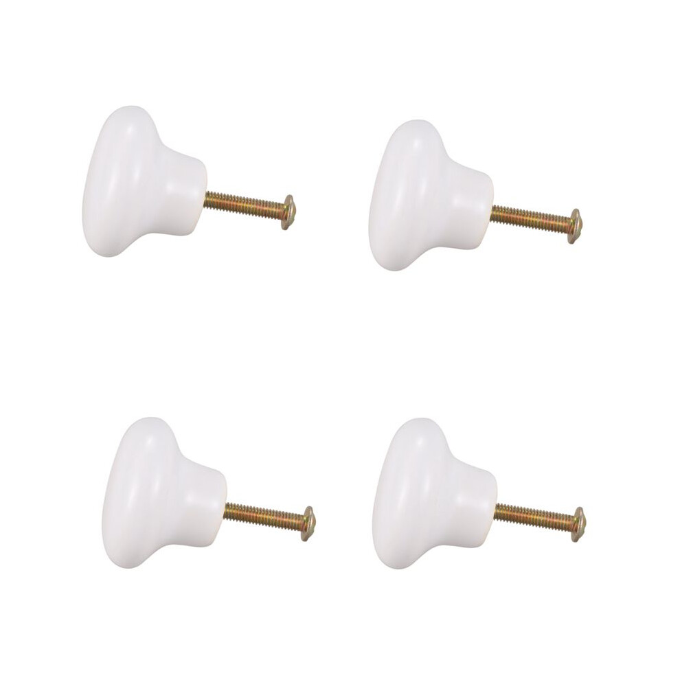 Exogio 4Pcs Ceramic Door Round Handles Kitchen Cabinet Cupboard Wardrobe Pull Knobs White S