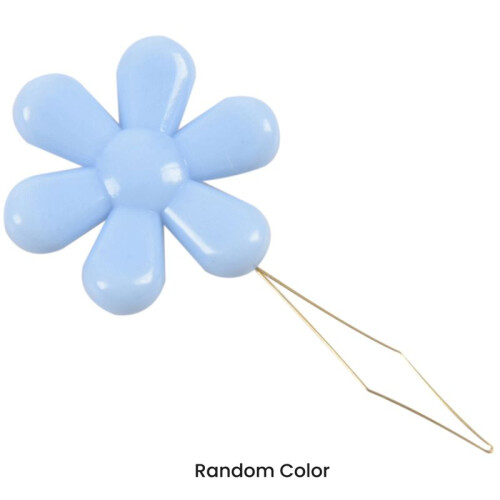 300pcs Random Color Plastic+Metal Flower  Wire Loop DIY Needle Threader Stitch Insertion Hand Machine Sewing Tool 2