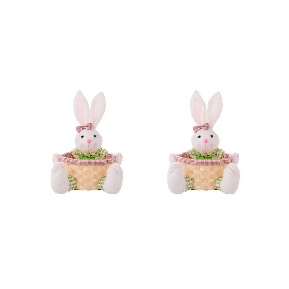 Exogio 2X Easter Candy Dish, Bunny Easter Basket, Easter Candy Storage Basket, Gift Box For Table Decor Easter Gift,A