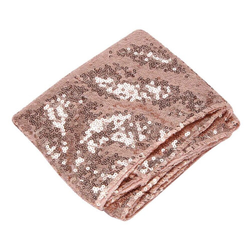 4X Rectangle Sequin Tablecloth Banquet Table Runner Wedding Reception Party Decor, Rose Gold 1
