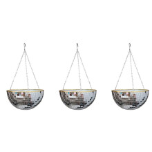 3X Disco Planter Shape Hanging Vase Flower Planter Pots with Drainage Mirror Hanging Basket XL