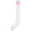2pair Womens Athlete Thin Stripes Solid Thigh Highs Tights over Knee Socks White W 2