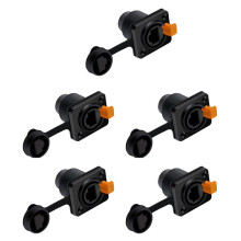 5X RJ45 Waterproof Network Connector 8P8C Female Panel Mount Sockets RJ45 Ethernet Connector(Style 2)