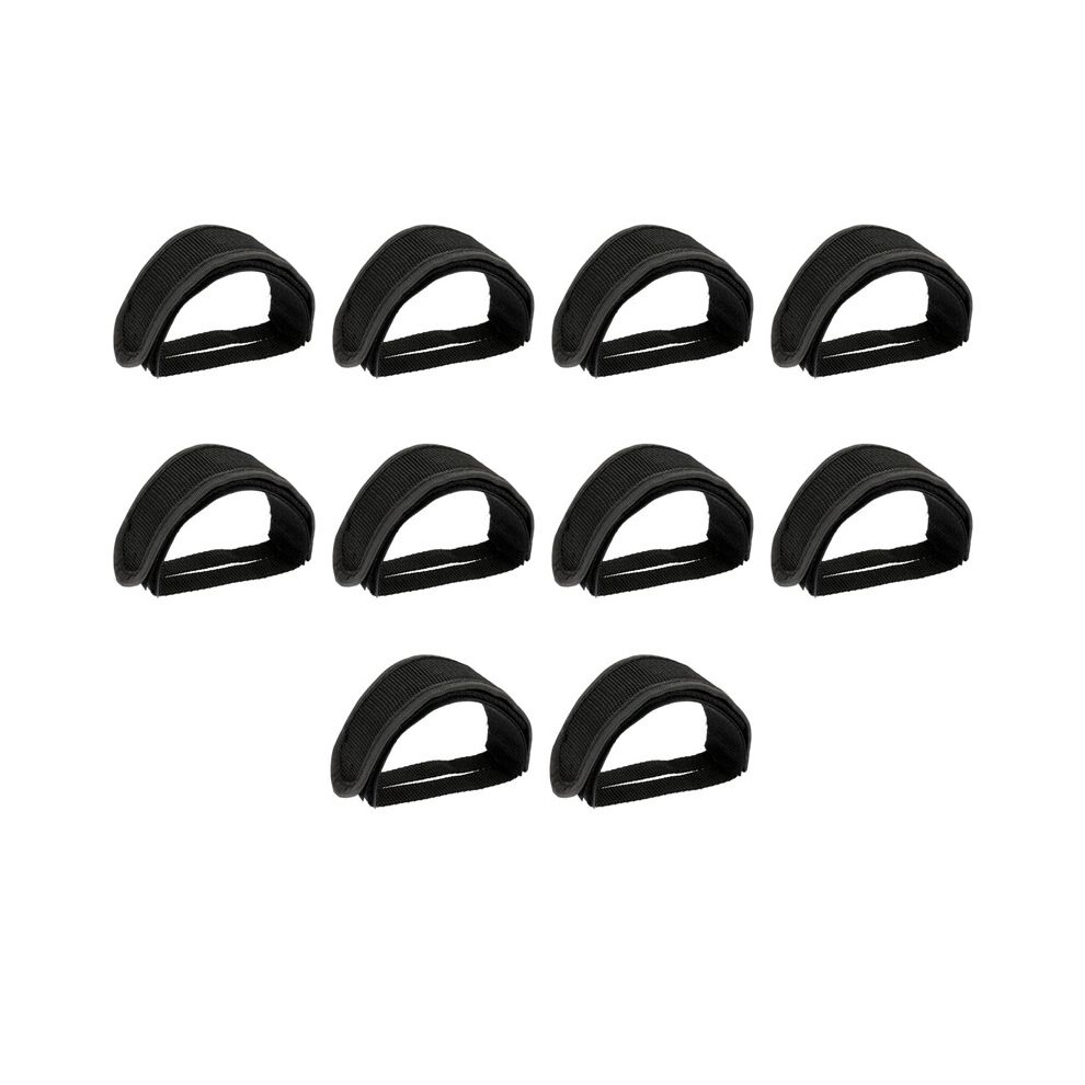 10X Soldier Fixed Gear Fixie Bmx Bike Bicycle Anti-Slip Double Adhesive Straps Pedal Toe Clip Strap Belt Black Exogio