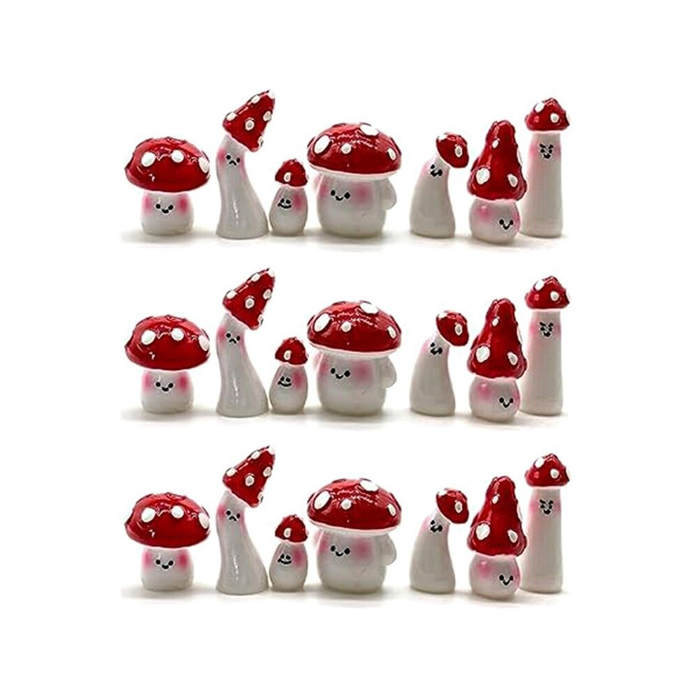 21Pcs Mushrooms For Crafts Little Fairy Garden Mushrooms Tiny Resin Mushroom Decor Mushroom Miniatures Statue Typecat