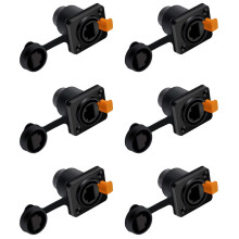 6X RJ45 Waterproof Network Connector 8P8C Female Panel Mount Sockets RJ45 Ethernet Connector(Style 2)