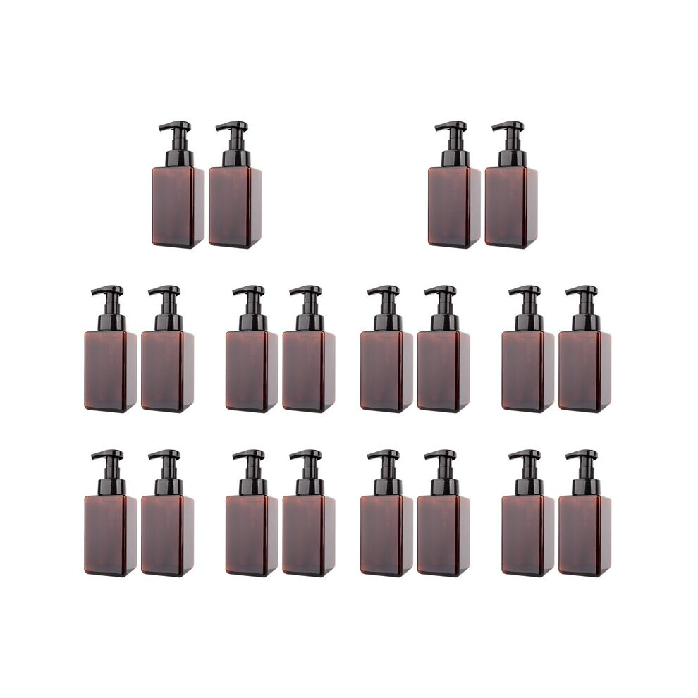 20 Pack Foaming Soap Dispenser 15Oz Refillable Foam Liquid Hand Soap Empty Plastic Pump Bottle Container - 450Ml Brown Typecat