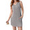 V Neck Sleeveless Sundresses Light Grey S 1