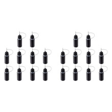 20Pcs Precision Tip Applicator Bottles Black Metal Needle Plastic Bottle 10ML Precision Tip Applicator Bottles