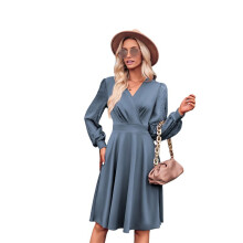 Women V Neck Smocked Short Dress S