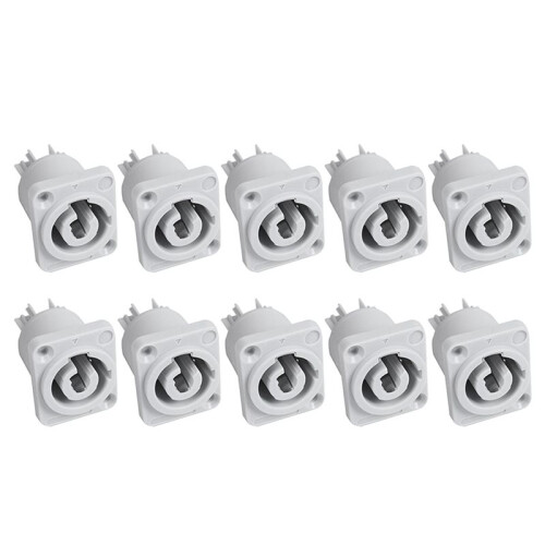 40PCS Powercon Connector 3 Pins 20A 250V Power Speaker Panel Socket Female for LED Screen Stage Lighting,Grey 2
