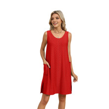 Summer Beach Vacation Dress för Damer Röd XL