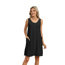 Sommar Beach Vacation Dress för Damer Svart S