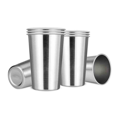 Premium Stainless Steel Cups 16 Oz Pint Cup Tumbler (24 Pack) - Stackable Durable Cup 1