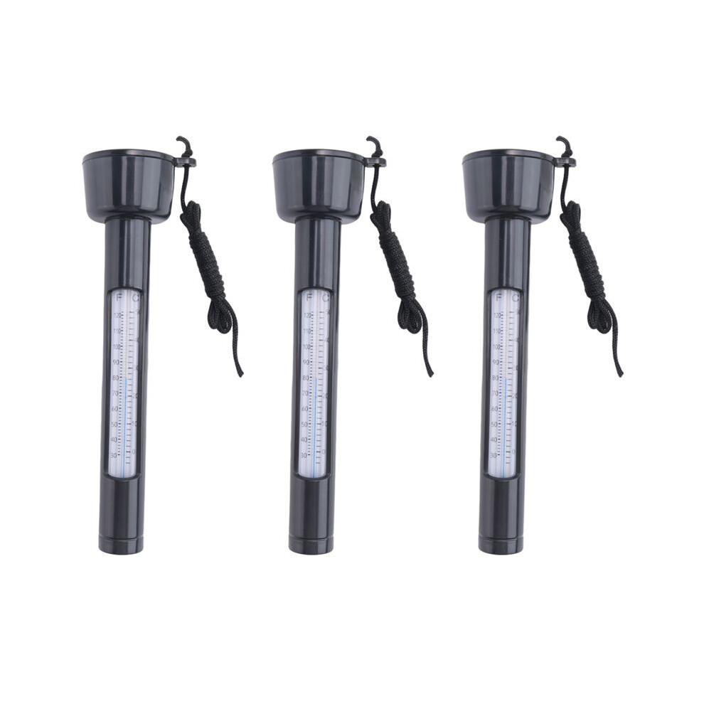3X Pool Thermometer Outdoor Swimming Pool Water Thermometer Floating Pool Thermometer For Swimming Pool Black Exogio