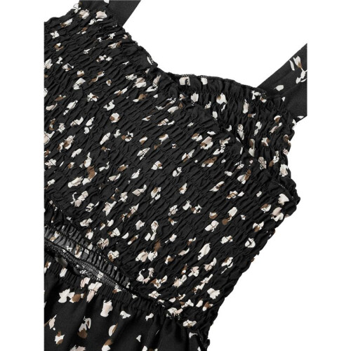 Casual V-Neck Sundress Black M 1