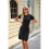 Round Neck Short Sleeve Dress Black M 4