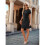 Round Neck Short Sleeve Dress Black M 6
