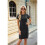 Round Neck Short Sleeve Dress Black M 3
