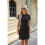 Round Neck Short Sleeve Dress Black M 2