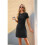 Round Neck Short Sleeve Dress Black M 7