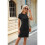 Round Neck Short Sleeve Dress Black M 5