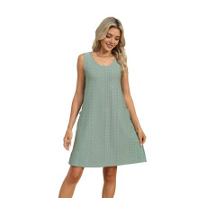 Sommar Beach Vacation Dress för Damer Mörkgrön XXL
