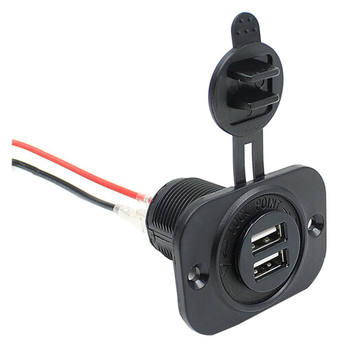 Car cigarette lighter Socket Dual USB adapter 12V plug for mobile phone GPS Tablet