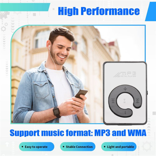 Music MP3 Player with USB Cable with Headphones Black 2