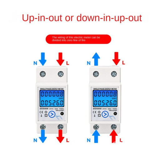 Din Rail Digital Single Phase Reset Zero  Meter KWh AC220V Electric Meter LCD Digital  Electric Meter 2