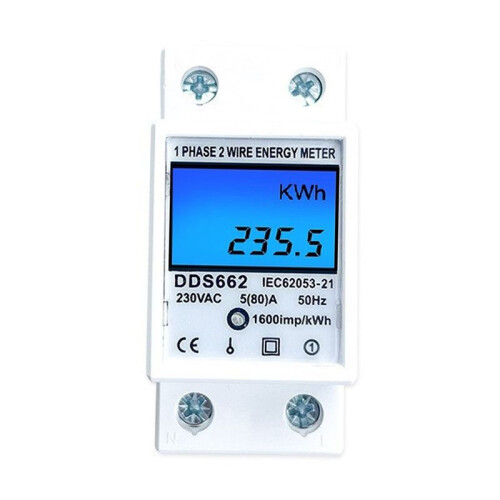 Din Rail Digital Single Phase Reset Zero  Meter AC 220V Kwh Voltage Current Power Consumption Meter A