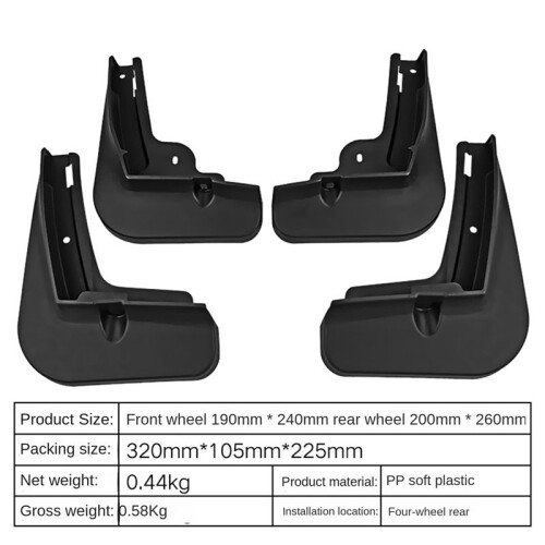 4Pcs Paraspruzzi Auto per   EA1 2021-2022 Parafanghi Parafango Parafango Flap  Flaps Accessori 2