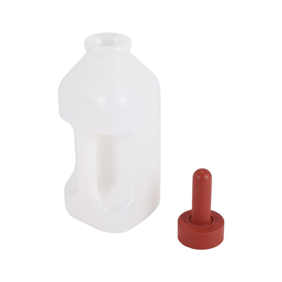 Calf Bottle with Handle and Push- Nipple 2 Quart Feeder for Nursing Baby Cows