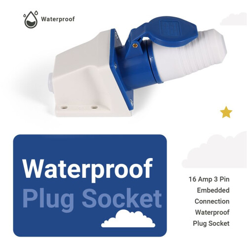 16 Amp 3 Pin Embedded Verbindung Wasserdichte Stecker Steckdose 2